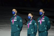 В Баку состоялась церемония награждения победителей ЧМ по аэробике среди трио и в индивидуальной программе у женщин (ФОТО)