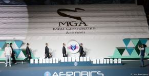 В Баку состоялась церемония награждения победителей ЧМ по аэробике в программе аэростеп (ФОТО)