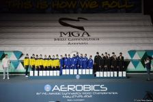 В Баку состоялась церемония награждения победителей ЧМ по аэробике в программе аэростеп (ФОТО)