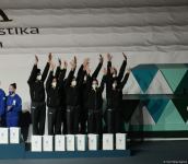 В Баку состоялась церемония награждения победителей ЧМ по аэробике в программе аэростеп (ФОТО)