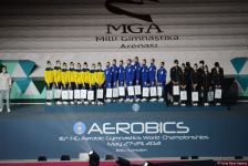 В Баку состоялась церемония награждения победителей ЧМ по аэробике в программе аэростеп (ФОТО)