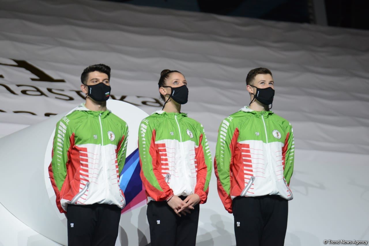 В Баку состоялась церемония награждения победителей ЧМ по аэробике среди трио и в индивидуальной программе у женщин (ФОТО)