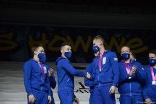 В Баку состоялась церемония награждения победителей ЧМ по аэробной гимнастике среди групп и в программе аэродэнс (ФОТО)