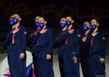 В Баку состоялась церемония награждения победителей ЧМ по аэробной гимнастике среди групп и в программе аэродэнс (ФОТО)