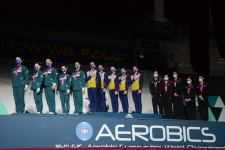 В Баку состоялась церемония награждения победителей ЧМ по аэробной гимнастике среди групп и в программе аэродэнс (ФОТО)