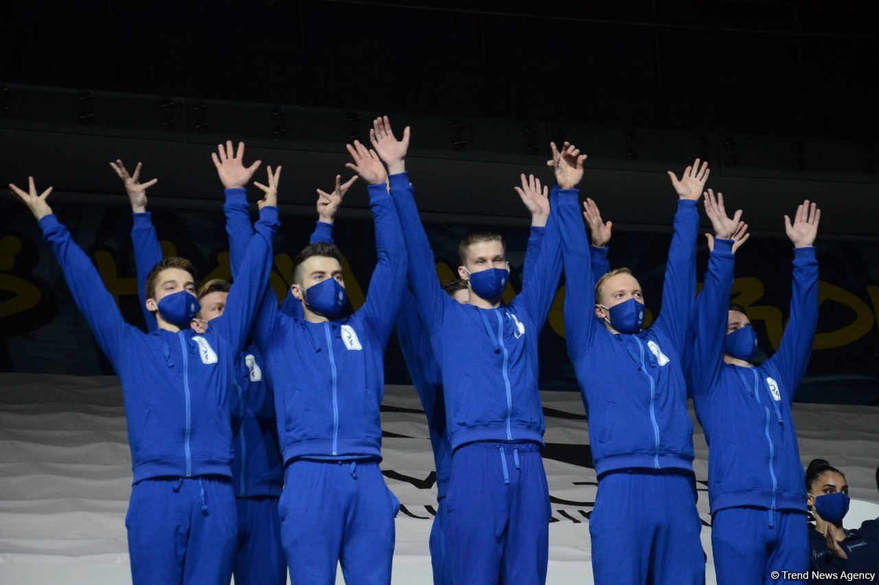 В Баку состоялась церемония награждения победителей ЧМ по аэробной гимнастике среди групп и в программе аэродэнс (ФОТО)