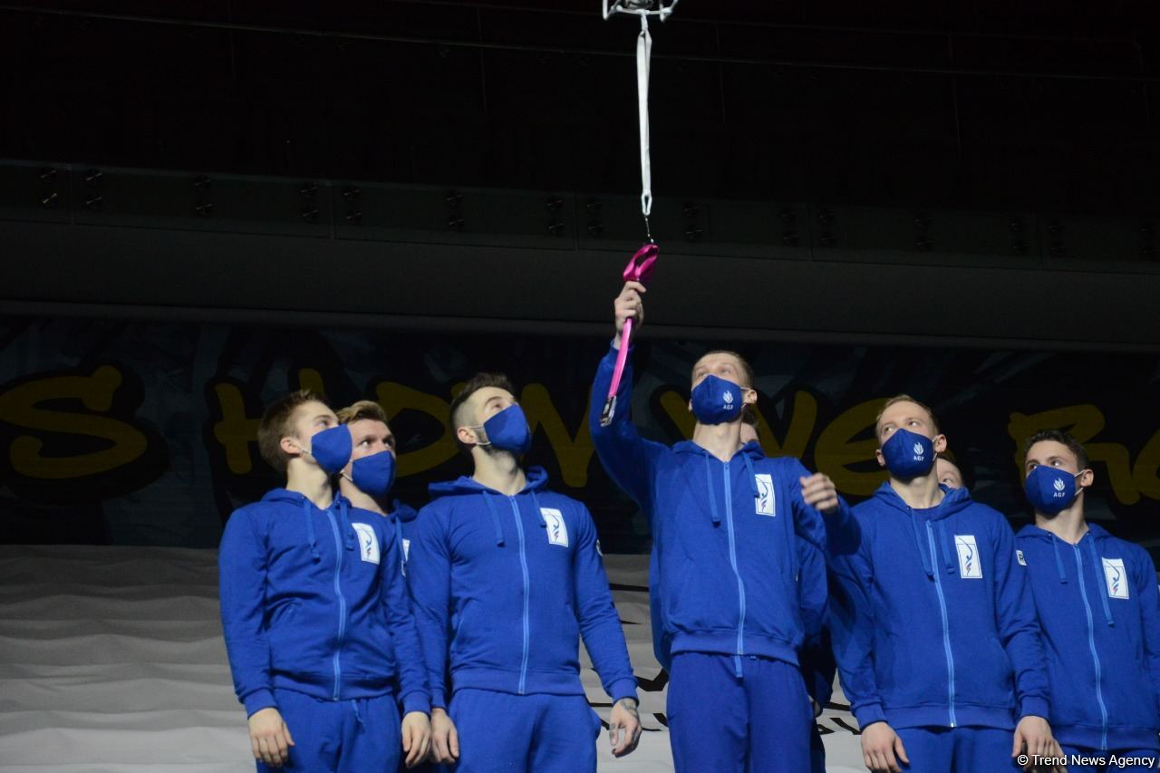 В Баку состоялась церемония награждения победителей ЧМ по аэробной гимнастике среди групп и в программе аэродэнс (ФОТО)