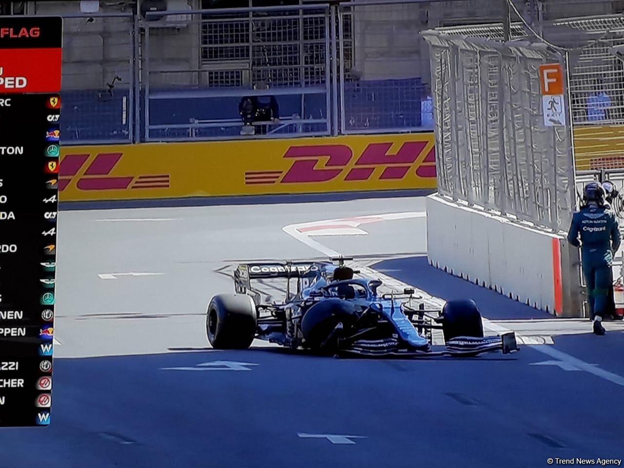 Первая авария в квалификации на Гран-при Азербайджана "Формулы 1" (ФОТО)