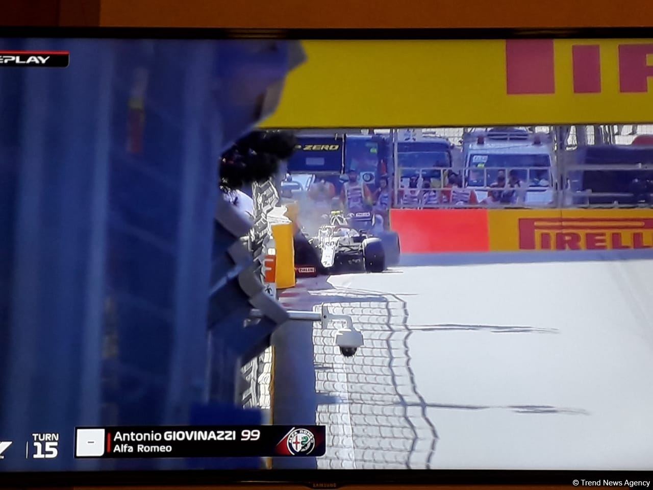 В рамках квалификации на Гран-при Азербайджана "Формулы 1" произошла очередная авария (ФОТО)