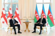 Президент Азербайджана Ильхам Алиев встретился с премьер-министром Грузии (ФОТО/ВИДЕО)