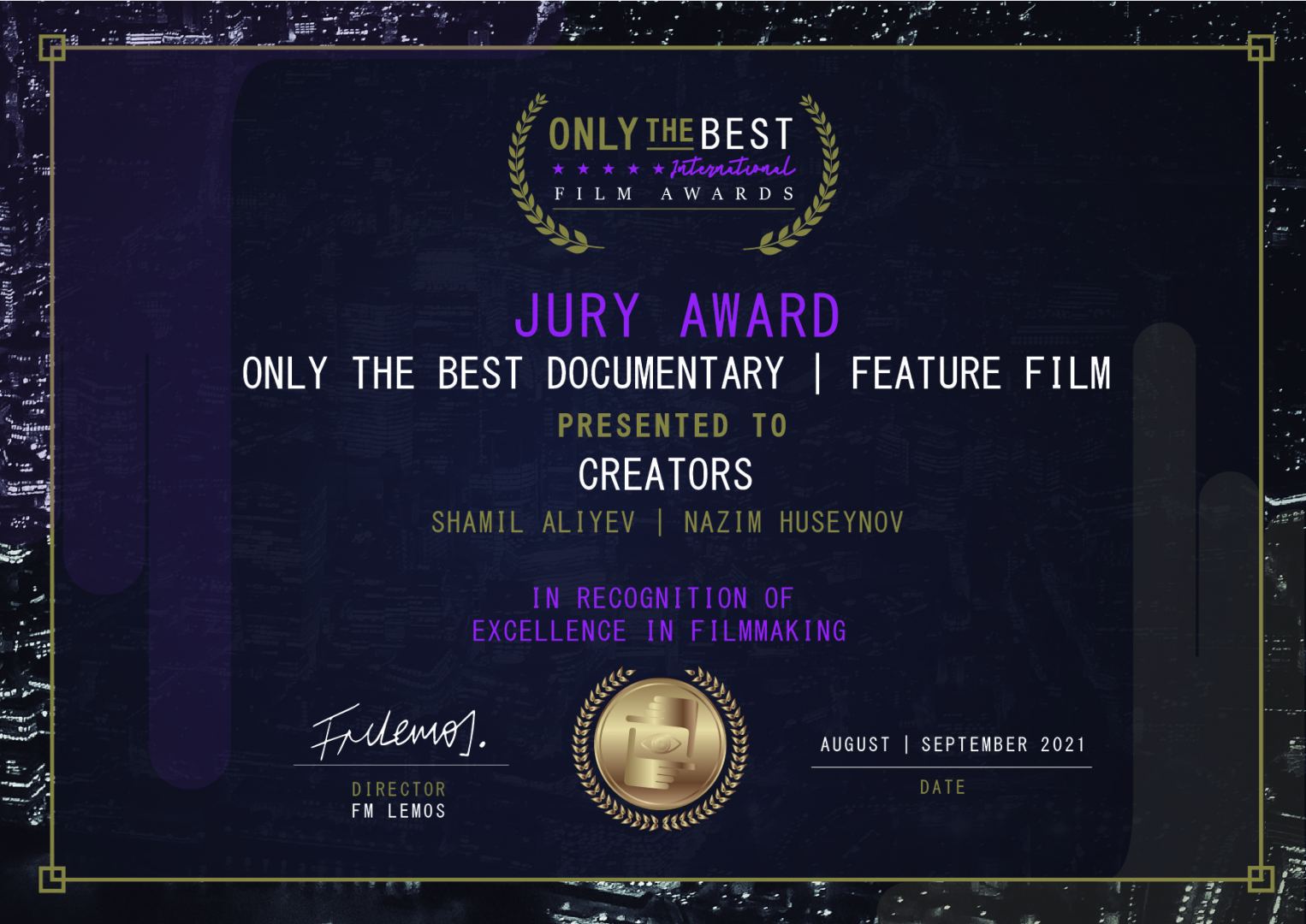 Азербайджанский фильм признан лучшим в США - Only the Best International Fil Awards  (ФОТО)