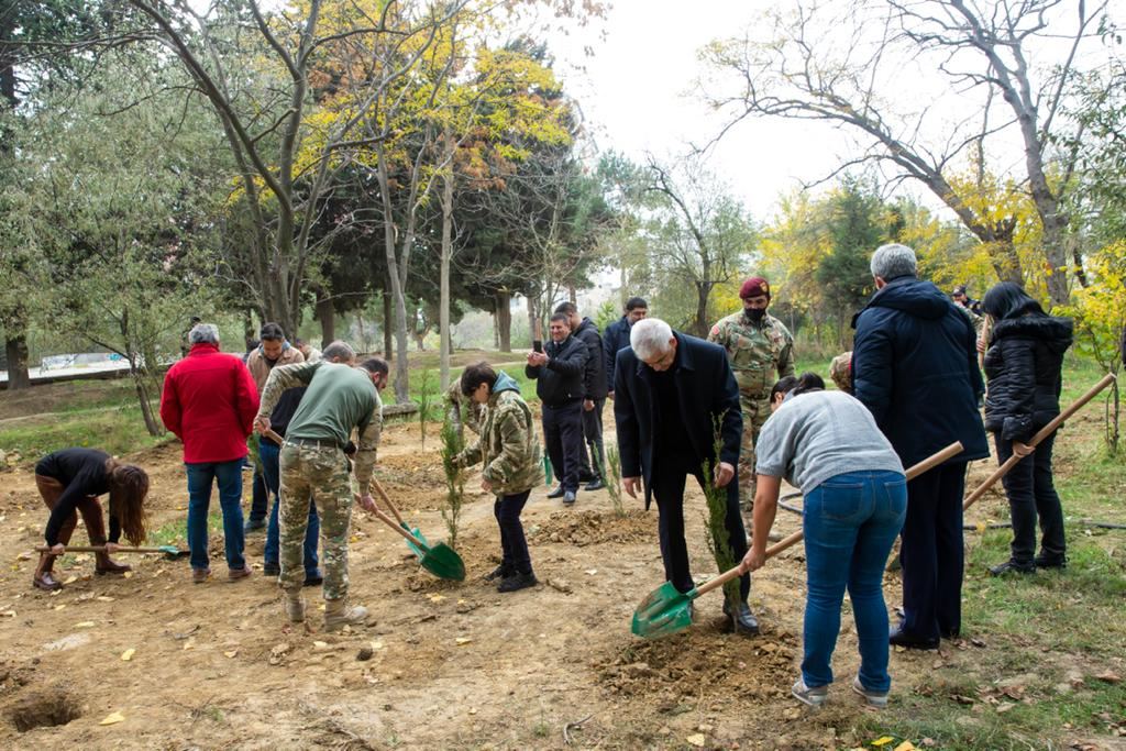Общество охраны природы, члены семей шехидов и гази Отечественной войны провели акцию в честь Дня Победы (ФОТО)