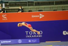 В Баку стартовал второй день ЧМ по прыжкам на батуте и тамблингу (ФОТО)