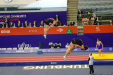 В Баку стартовал второй день ЧМ по прыжкам на батуте и тамблингу (ФОТО)