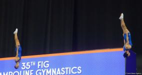 В Баку стартовал второй день ЧМ по прыжкам на батуте и тамблингу (ФОТО)