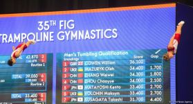 В Баку стартовал второй день ЧМ по прыжкам на батуте и тамблингу (ФОТО)