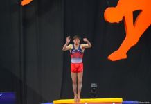 В Баку стартовал второй день ЧМ по прыжкам на батуте и тамблингу (ФОТО)