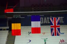 В Баку прошла церемония награждения победителей и призеров ЧМ среди команд в прыжках на акробатической дорожке и двойном мини-батуте (ФОТО)