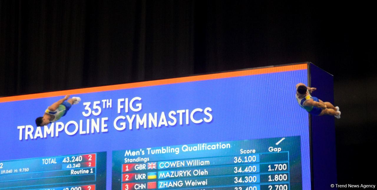 В Баку стартовал второй день ЧМ по прыжкам на батуте и тамблингу (ФОТО)