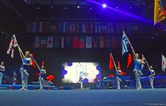 В Баку состоялась торжественная церемония закрытия 35-го чемпионата мира по прыжкам на батуте и тамблингу (ФОТО)