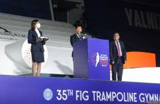В Баку состоялась торжественная церемония закрытия 35-го чемпионата мира по прыжкам на батуте и тамблингу (ФОТО)