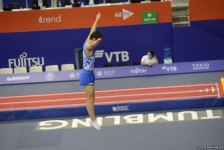 В ходе Всемирных соревнований среди возрастных групп по прыжкам на батуте и тамблингу в Баку стартовали финальные соревнования (ФОТО)