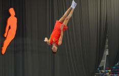 В Баку стартовал первый день 28-х Всемирных соревнований среди возрастных групп по прыжкам на батуте и тамблингу (ФОТО)