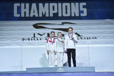 В Баку состоялась церемония награждения победителей третьего дня Всемирных соревнований среди возрастных групп по прыжкам на батуте и тамблингу (ФОТО)