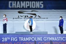 В Баку состоялась церемония награждения победителей третьего дня Всемирных соревнований среди возрастных групп по прыжкам на батуте и тамблингу (ФОТО)