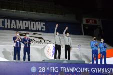 В Баку состоялась церемония награждения победителей заключительного дня Всемирных соревнований среди возрастных групп по прыжкам на батуте и тамблингу (ФОТО)