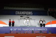 В Баку состоялась церемония награждения победителей заключительного дня Всемирных соревнований среди возрастных групп по прыжкам на батуте и тамблингу (ФОТО)