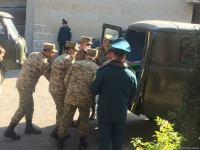 Тела погибших в крушении военного вертолета Госпогранслужбы Азербайджана вывезены на церемонию прощания (ФОТО)
