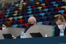 В Баку стартовал первый день соревнований Кубка мира по прыжкам на батуте (ФОТО)