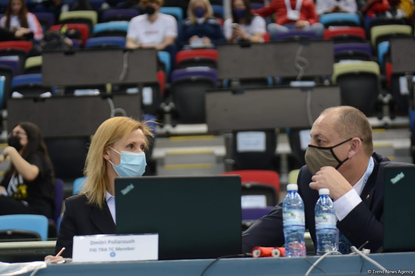 В Баку стартовал первый день соревнований Кубка мира по прыжкам на батуте (ФОТО)