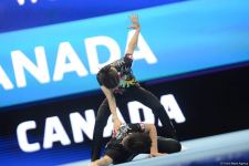 В Баку стартовал первый день Всемирных соревнований среди возрастных групп по акробатической гимнастике (ФОТО)