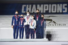 В Баку прошла церемония награждения победителей Всемирных соревнований среди возрастных групп по акробатической гимнастике (ФОТО)