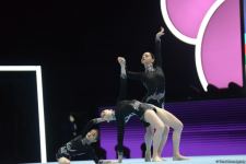 Азербайджанская женская группа занимает второе промежуточное место на Всемирных соревнованиях по акробатической гимнастике (ФОТО)