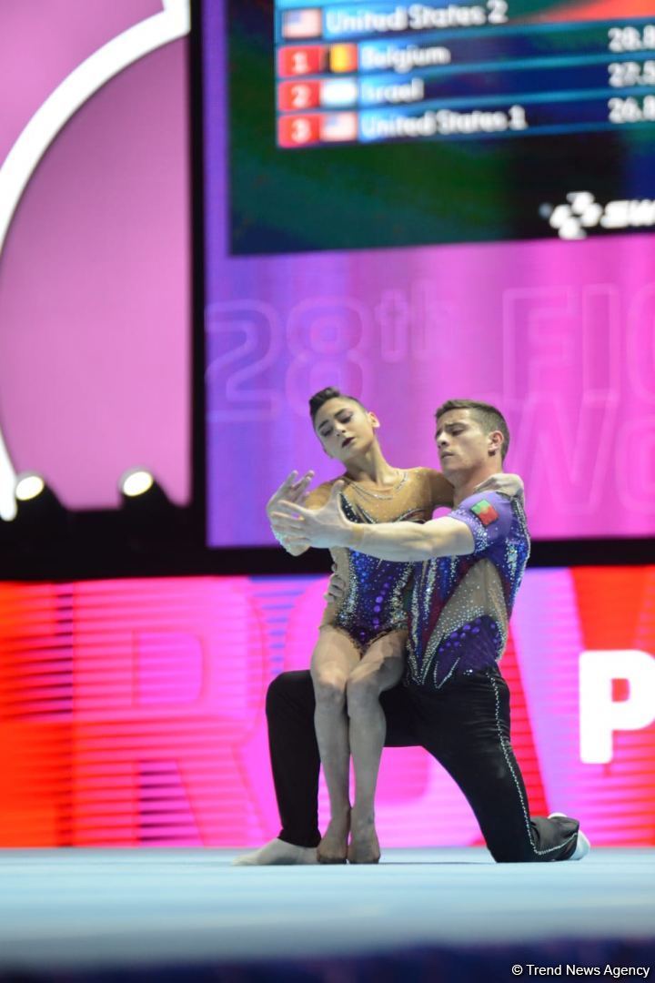 В Баку продолжаются соревнования первого дня 28-го Чемпионата мира по акробатической гимнастике (ФОТО)