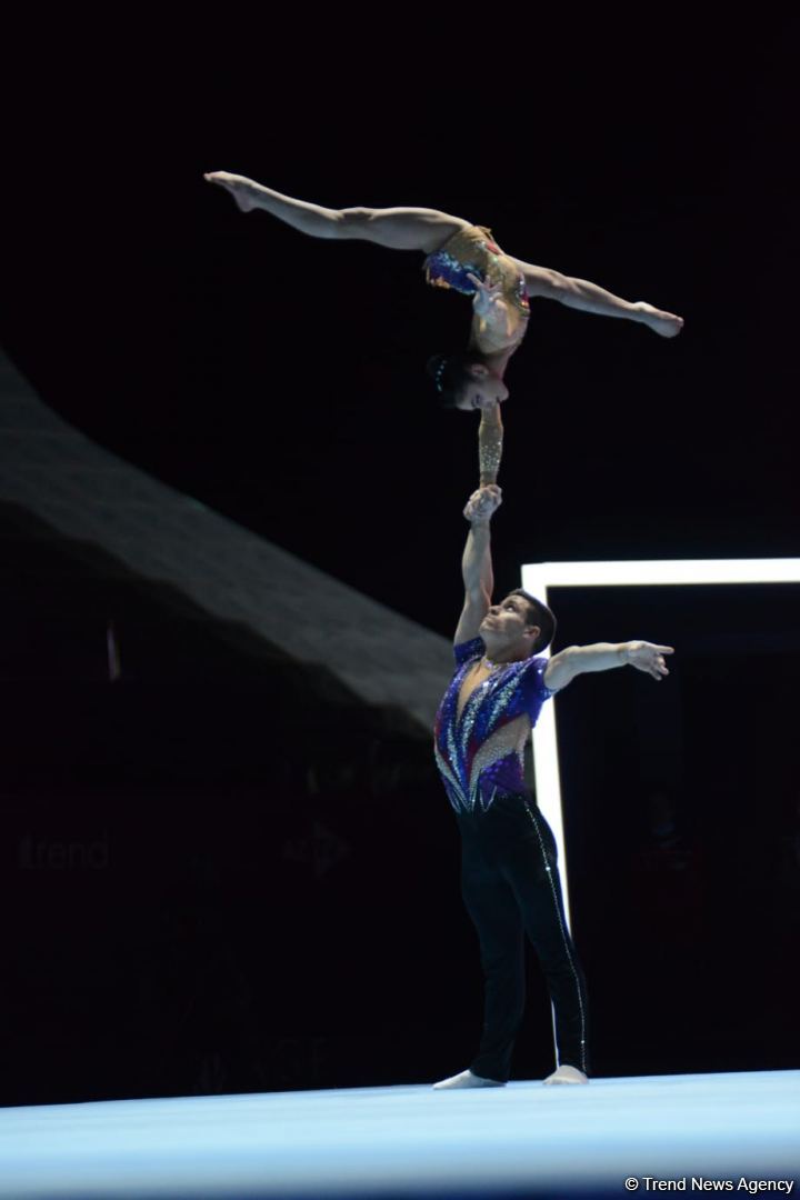В Баку продолжаются соревнования первого дня 28-го Чемпионата мира по акробатической гимнастике (ФОТО)