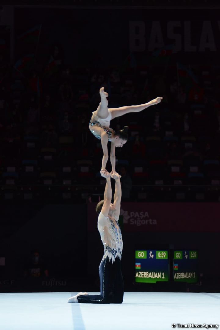 В Баку продолжаются соревнования первого дня 28-го Чемпионата мира по акробатической гимнастике (ФОТО)