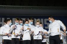 В Баку прошла церемония награждения победителей ЧМ по акробатической гимнастике в командном зачете (ФОТО)