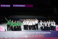 В Баку прошла церемония награждения победителей ЧМ по акробатической гимнастике в командном зачете (ФОТО)