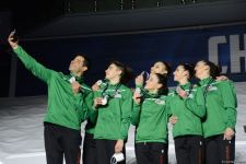 В Баку прошла церемония награждения победителей ЧМ по акробатической гимнастике в командном зачете (ФОТО)