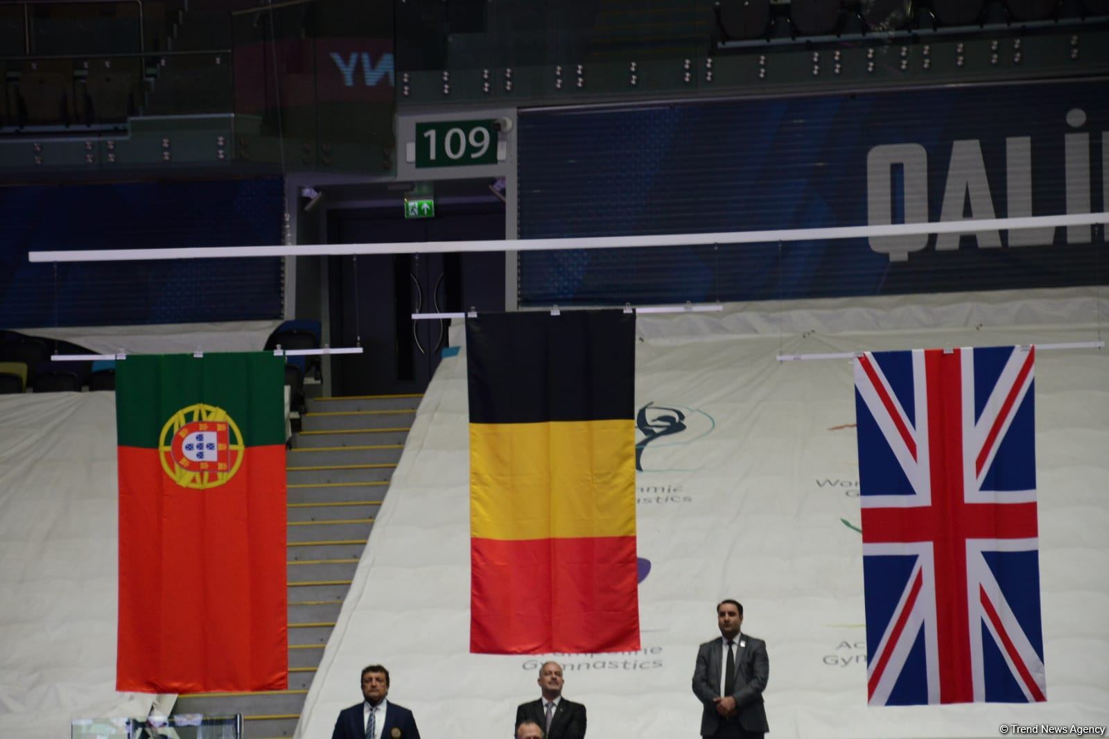 В Баку прошла церемония награждения победителей ЧМ по акробатической гимнастике в командном зачете (ФОТО)