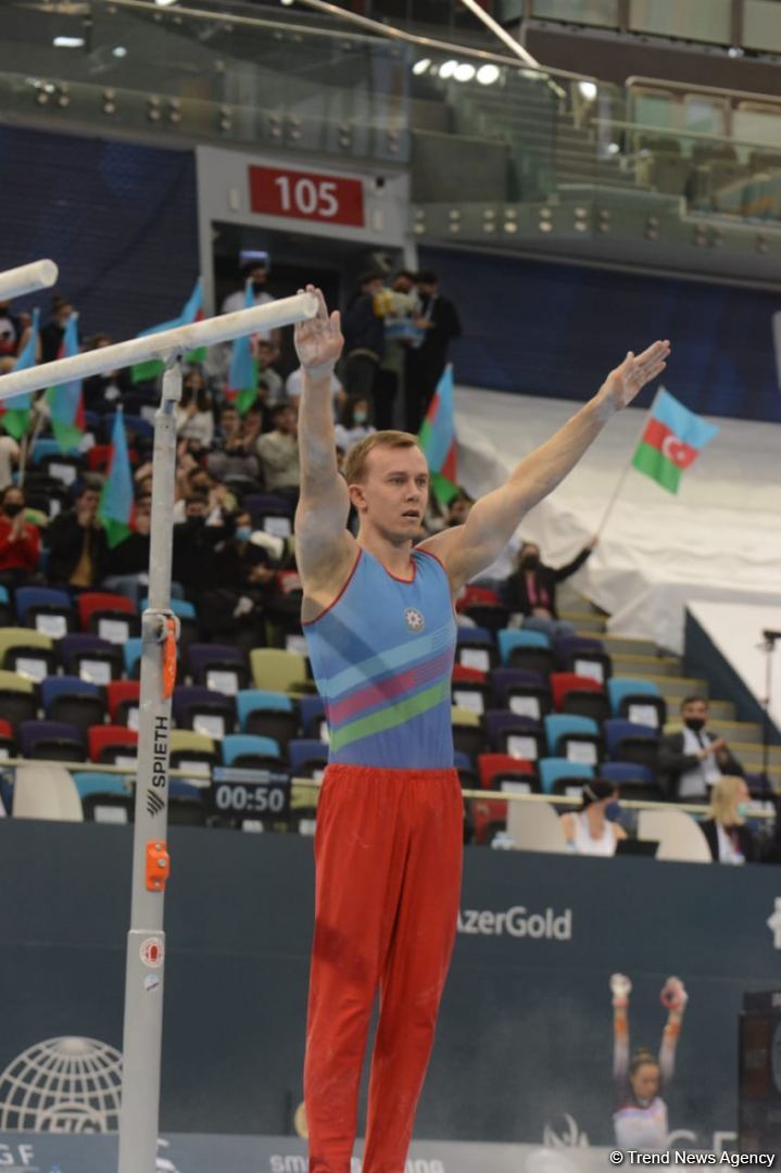 Результат выступления азербайджанских гимнастов Ивана Тихонова, Миланы Минаковской и Самиры Гахрамановой в первый день Кубка мира в Баку (ФОТО)