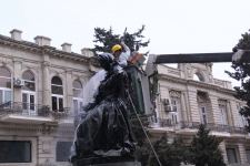 В Баку стартовал проект Təmiz heykəl: представлен маршрут Хуршидбану Натаван - Мирза Фатали Ахундзаде (ФОТО/ВИДЕО)