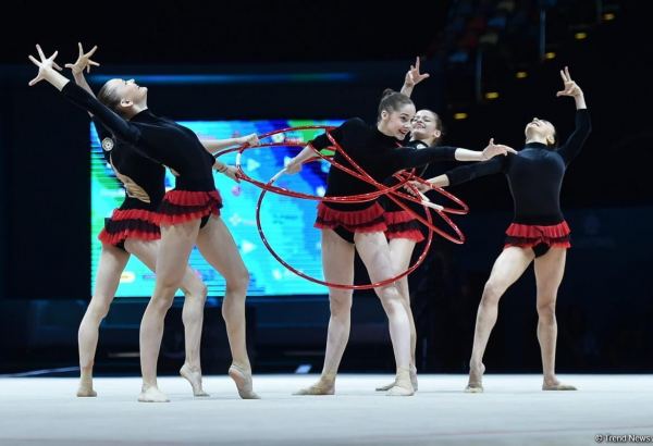 Команда Азербайджана в групповых упражнениях завоевала "серебро" в многоборье на Кубке мира FIG в Баку