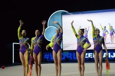 Команда Азербайджана на Кубке мира в Баку занимает первое промежуточное место в упражнении с тремя лентами и двумя мячами (ФОТО)