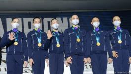 В Баку прошла церемония награждения победителей и призеров Кубка мира FIG по художественной гимнастике (ФОТО)