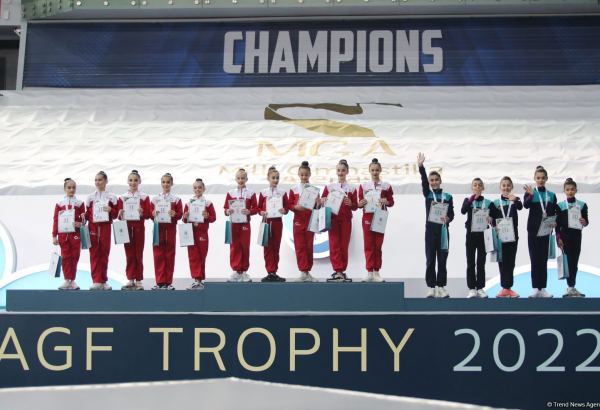 Прошла церемония награждения победителей 27-го Первенства Баку по художественной гимнастике среди команд в групповых упражнениях (ФОТО)